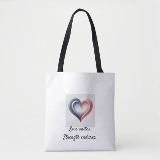 Kärlek Unites - Inspirational Yin Yang Heart Tote Tygkasse