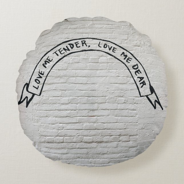Kärlek: upphandla kärlek, kära väggcitat rund kudde (Framsidan)