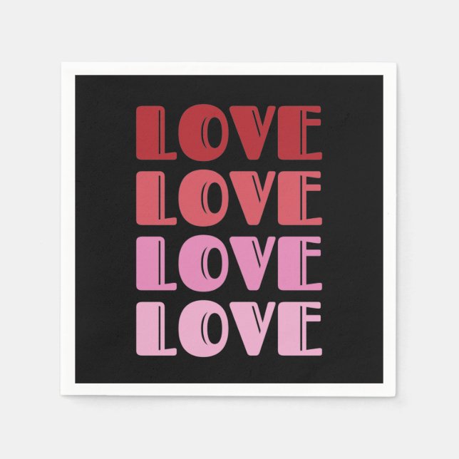 Kärlek-upprepande text Alla hjärtans dag i Kärlek Pappersservett (Framsidan)