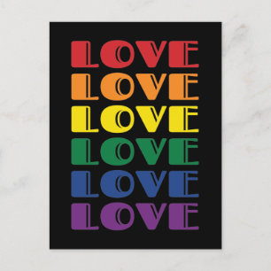 Kärlek-upprepande text HGBTQ Gay pride Vykort