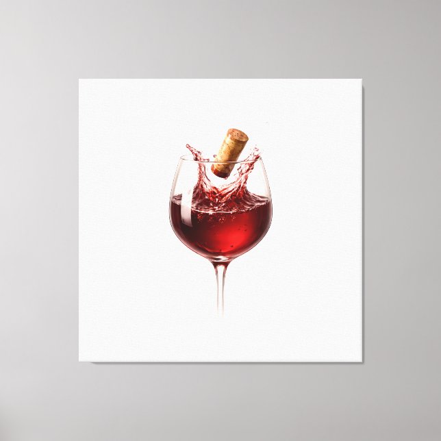 Kärlek Urkorkad Elegant Vinsplash Bröllopspresent Canvastryck (Framsida)