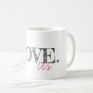 KÄRLEK US Modern Typography Couple Valentine Rolig Kaffemugg