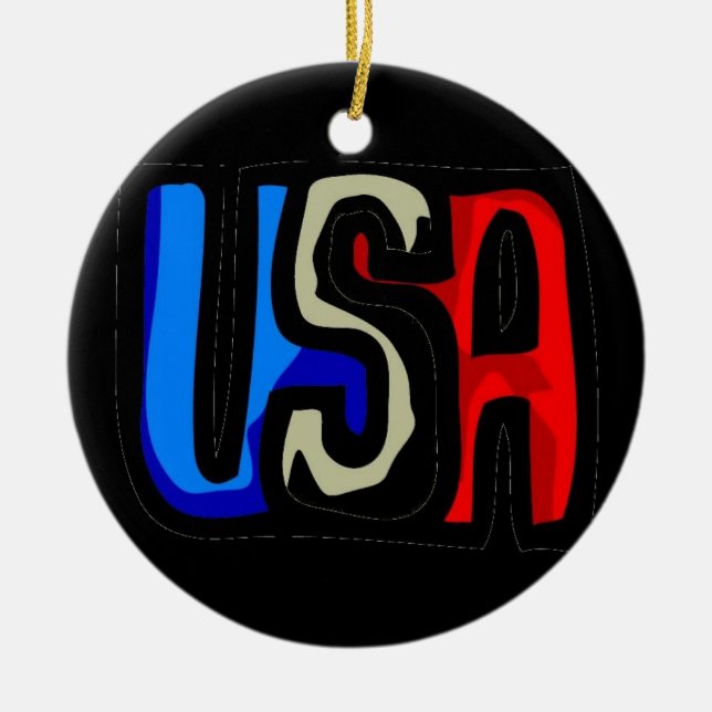 Kärlek USA Ceramic Ornament (Framsidan)