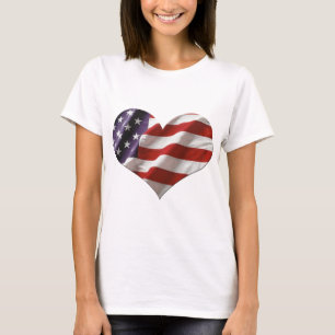 Kärlek USA för Amercan hjärtaflagga Tee