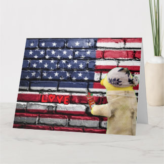Kärlek USA graffiti wall art. Card Kort