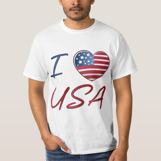 Kärlek USA Heart T-Shirt (Framsida)