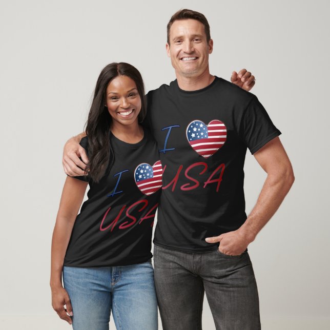 Kärlek USA Heart T-Shirt (Unisex)