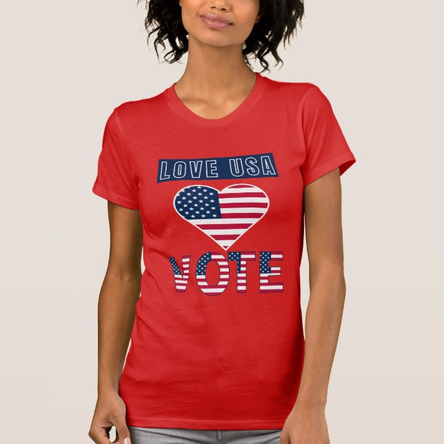 Kärlek USA-omröstning T Shirt (Framsida)