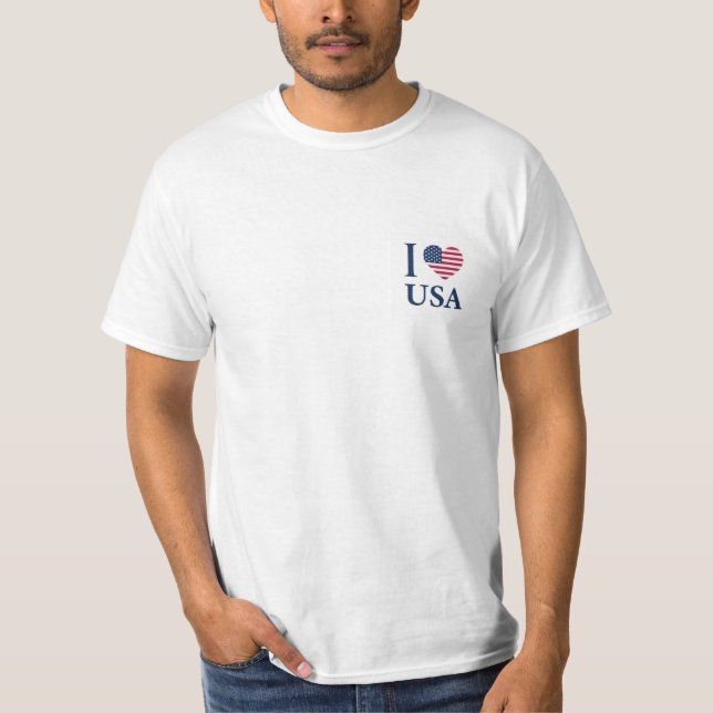 Kärlek USA - Patriotic Heartslag Tee (Framsida)