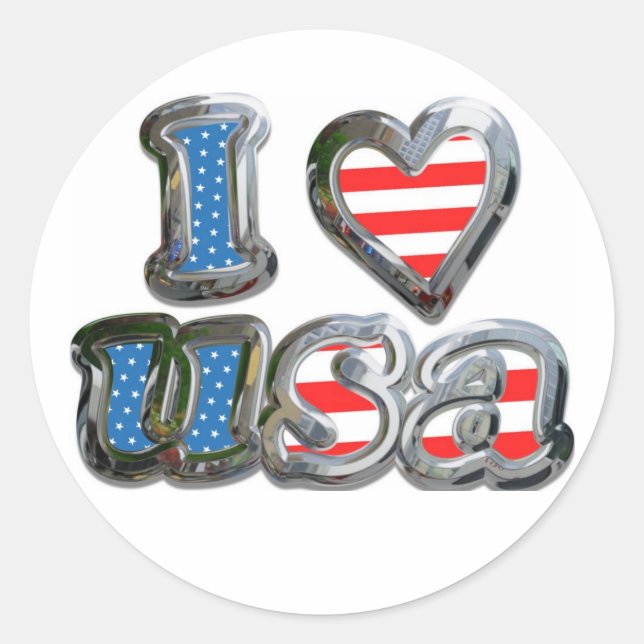 kärlek usa runt klistermärke (Framsida)