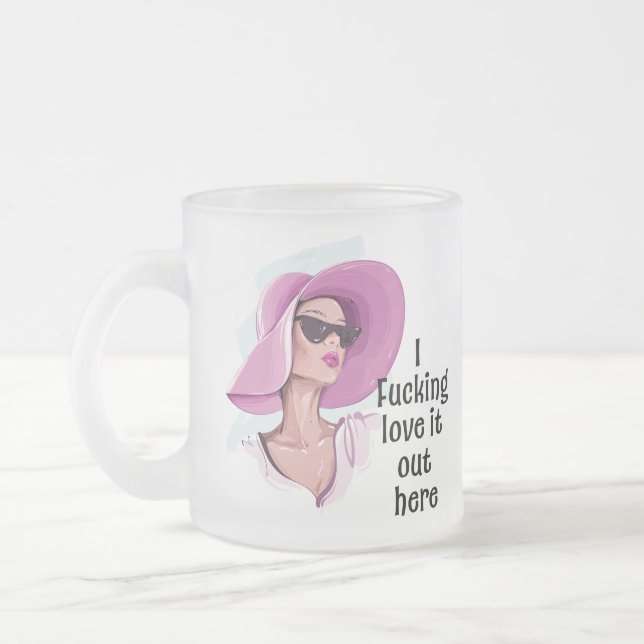 Kärlek ut det här frostad glasmugg (Vänster)