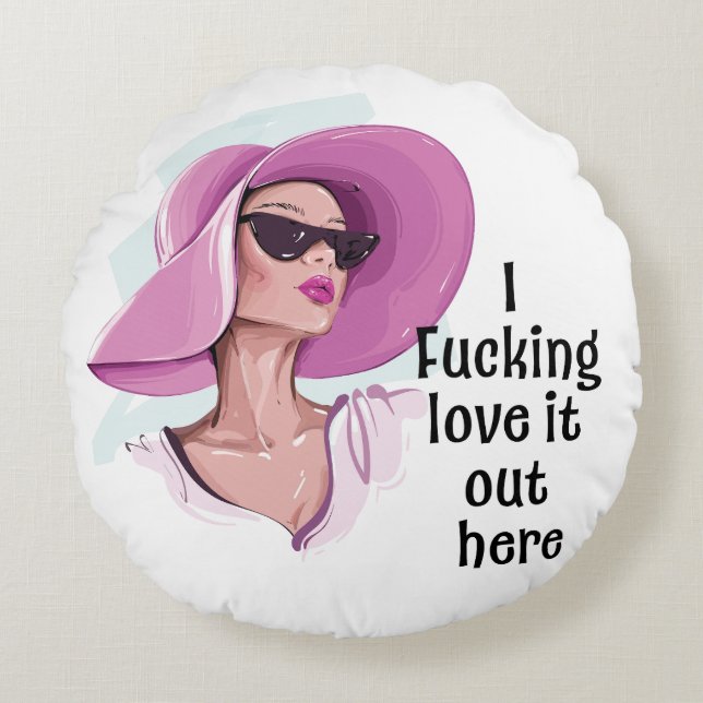 Kärlek ut det här rund kudde (Framsidan)