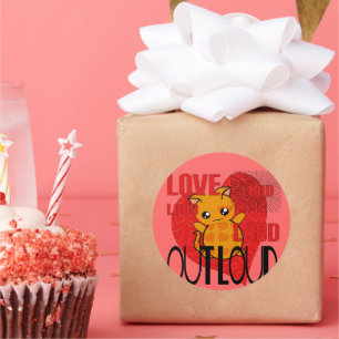 Kärlek ut Loud Runt Klistermärke