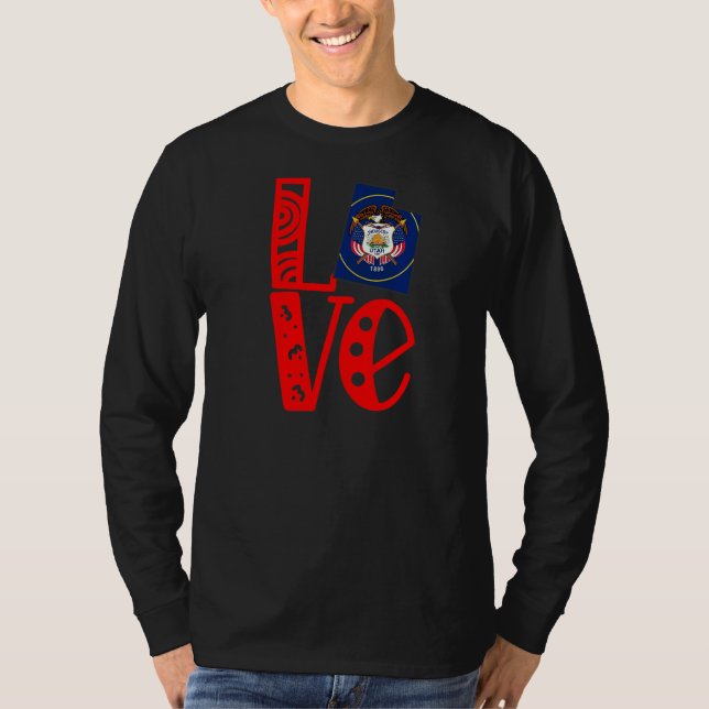 Kärlek Utah i block Brev T Shirt (Framsida)