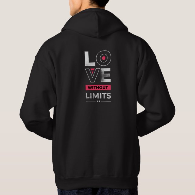 Kärlek Utan Gränser – Minimalistisk Typografidesig Hoodie (Baksida)