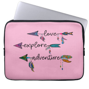 Kärlek Utforska Äventyr-stammarnas Boho Design Laptop Fodral