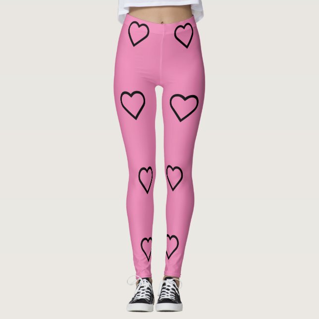 "Kärlek-utskrift" Leggings (Framsida)