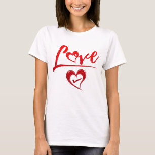 Kärlek vacker hjärta alla hjärtans dag T-Shirt