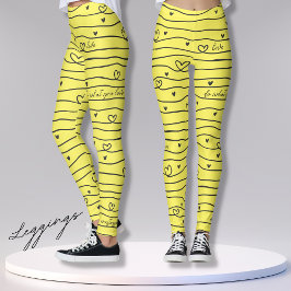 Kärlek vad du gör med hjärtan och yogalegeringar leggings