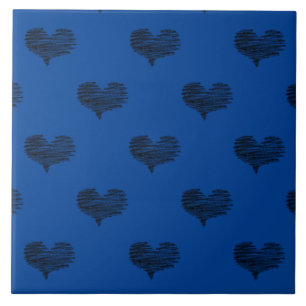 Kärlek Valentindagen Black Heart Sketch Kakelplatta