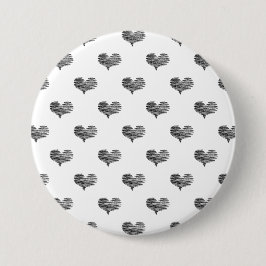 Kärlek Valentindagen Black Heart Sketch Knapp