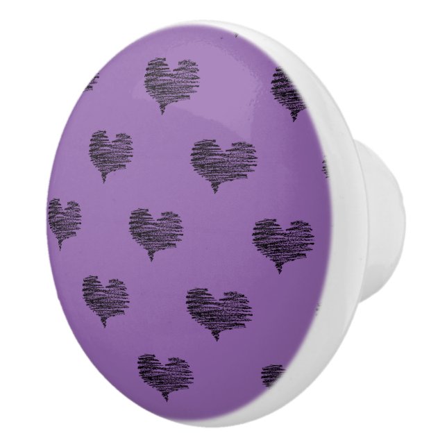 Kärlek Valentindagen Black Heart Sketch Knopp (Höger)