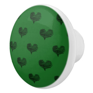 Kärlek Valentindagen Black Heart Sketch Knopp