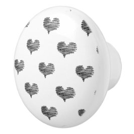 Kärlek Valentindagen Black Heart Sketch Knopp