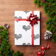 Kärlek Valentindagen Black Heart Sketch