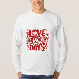 Kärlek Valentindagen Fullt-Sleeve T-Shirt för hono