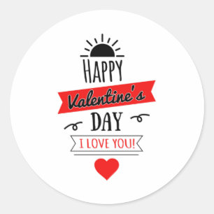 Kärlek Valentindagen Heart Par Cute Funny Gift Runt Klistermärke