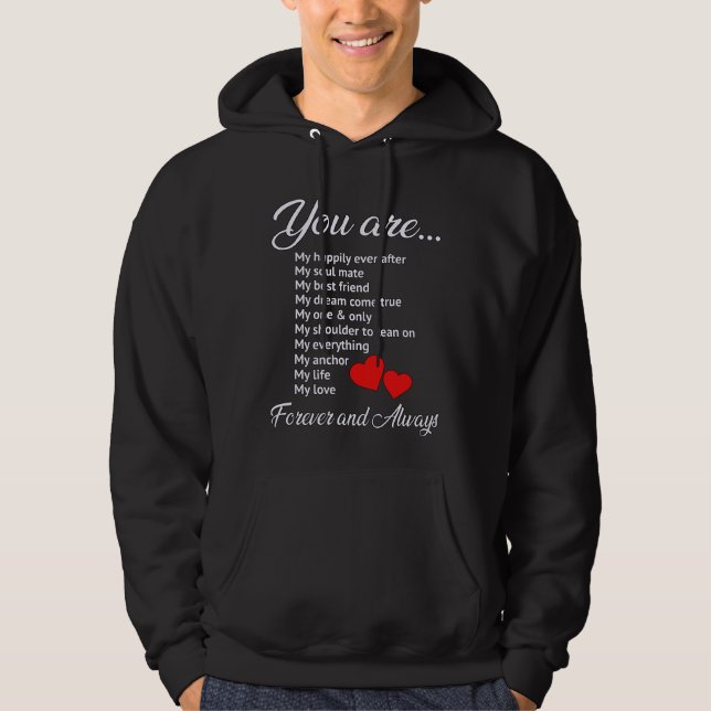 Kärlek Valentindagen Par Heart Funny Gift Idea Hoodie (Framsida)