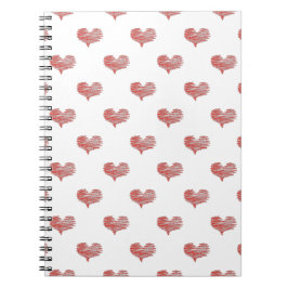 Kärlek Valentindagen Red Heart Sketch Anteckningsbok