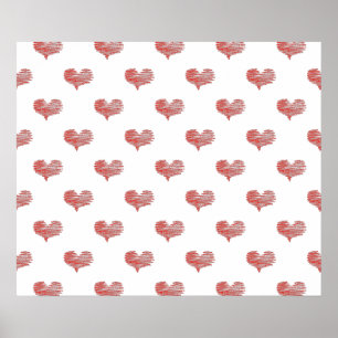 Kärlek Valentindagen Red Heart Sketch Poster