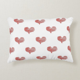 Kärlek Valentindagen Red Heart Sketch Prydnadskudde