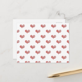 Kärlek Valentindagen Red Heart Sketch Vykort