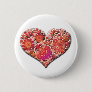 Kärlek Valentindagen Red Heart Vector Valentine Knapp