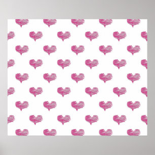 Kärlek Valentindagen Shock rosa Heart Sketch Poster
