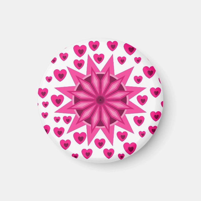KÄRLEK VALENTINE, FÖDELSEDAGSFEST GIFT MED HEARTS  MAGNET (Framsidan)