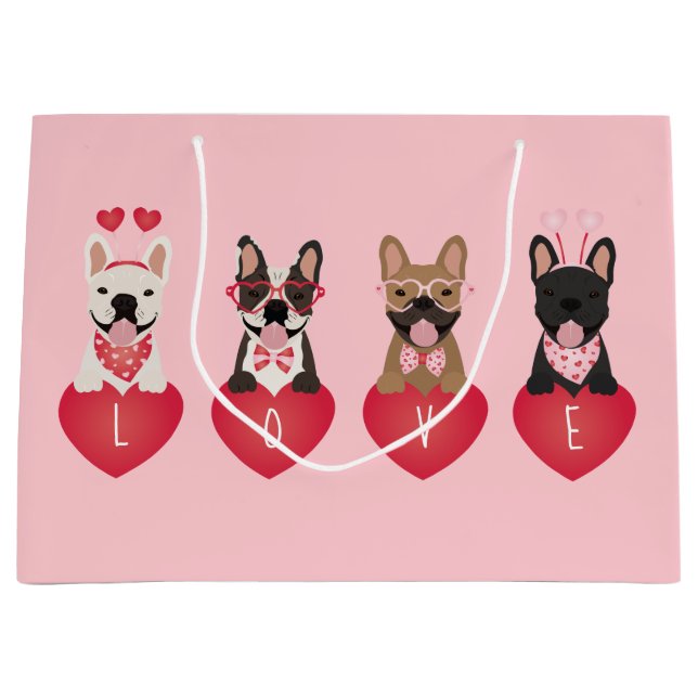 Kärlek Valentine Fransk Bulldog (Framsidan)