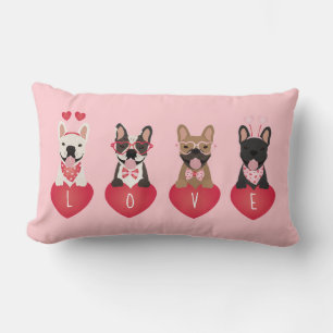 Kärlek Valentine Fransk Bulldog Lumbarkudde