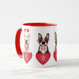 Kärlek Valentine Fransk Bulldog Mugg