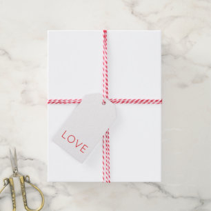 KÄRLEK Valentine Modern Typography Red Hett Roligt Presentetikett