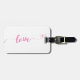 Kärlek-Valentine—Rosa Cute Bagagebricka