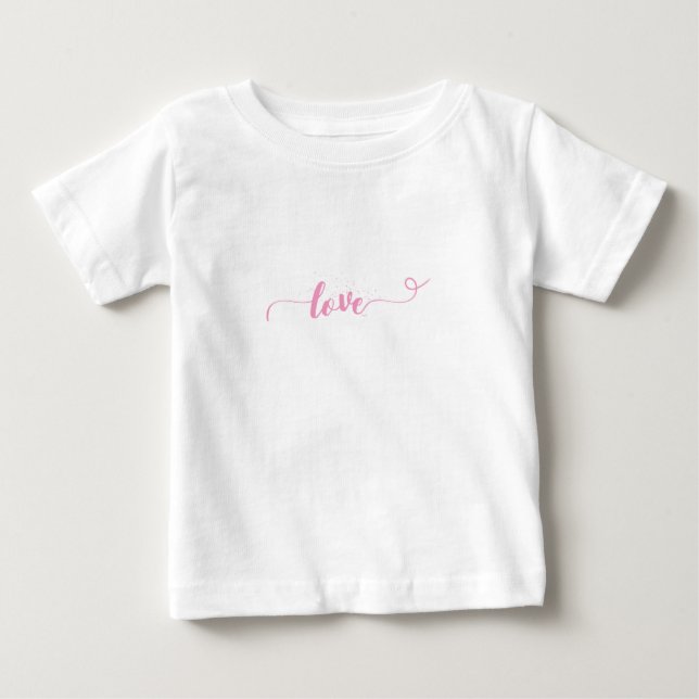 Kärlek-Valentine—Rosa Cute Tee Shirt (Framsida)