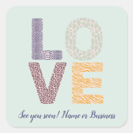 KÄRLEK Valentine Theme Anpassade Photo Brev Fyrkantigt Klistermärke