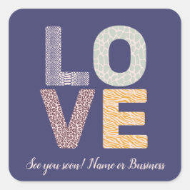 KÄRLEK Valentine Theme Anpassade Photo Brev Sq Fyrkantigt Klistermärke