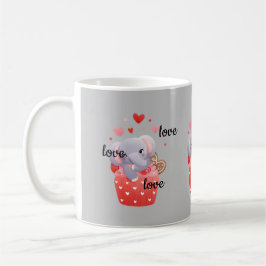 Kärlek, valentinelefant kaffemugg