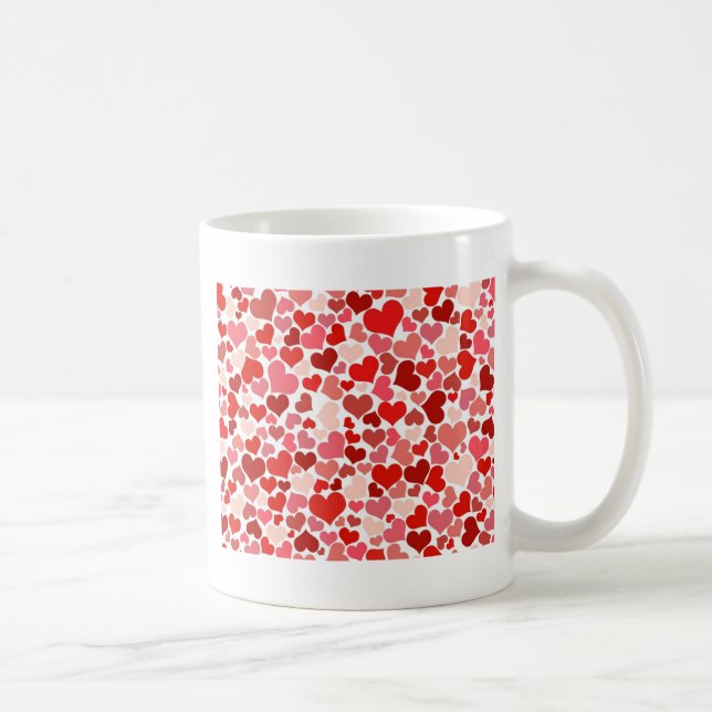 Kärlek valentinen, dagen, hjärta, kvinnor, rosor, kaffemugg (Höger)