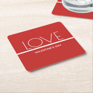Kärlek Valentines day Pappra Underlägg Papper Kvadrat
